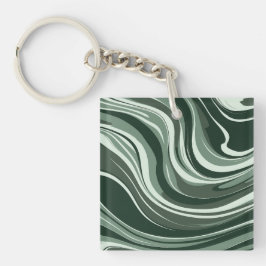 Emerald Waves Abstract Design Schlüsselanhänger