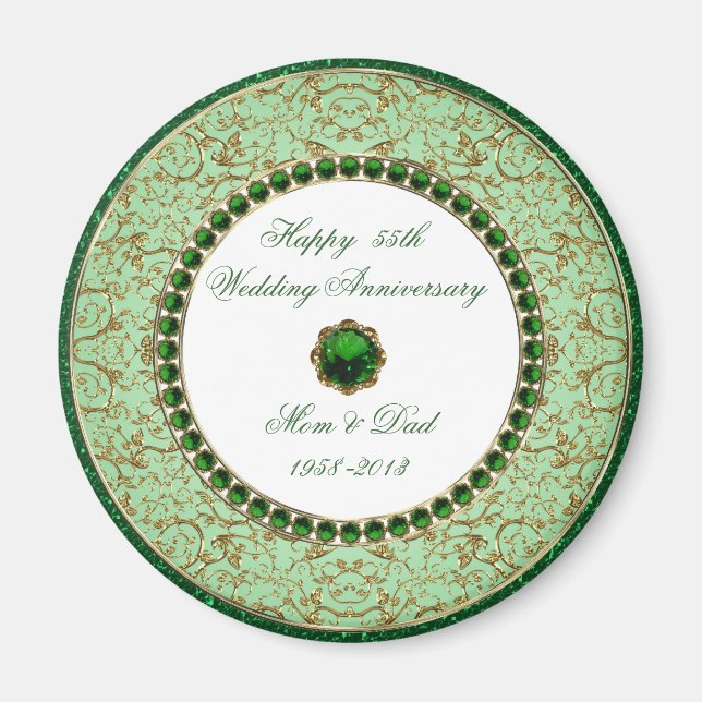 Emerald Wedding Anniversary Magnet (Vorne)