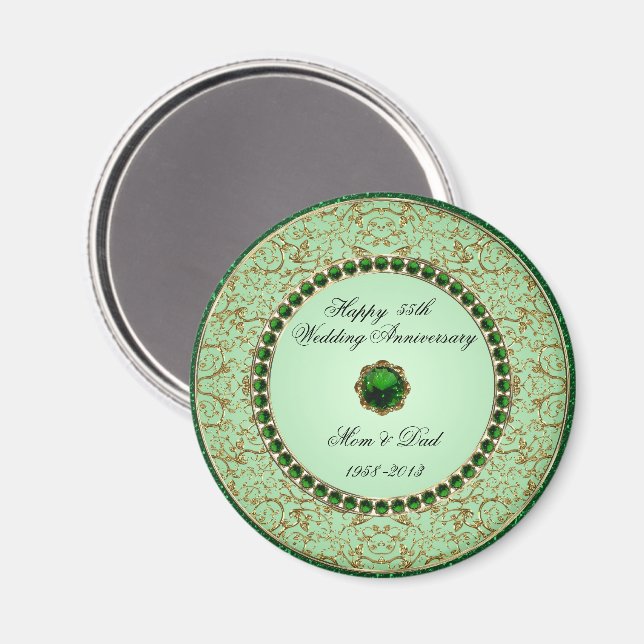 Emerald Wedding Anniversary Magnet (Vorderseite/Rückseite)