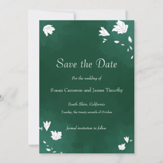 Emerald Wedding Watercolor Blumengestein Save the  Date