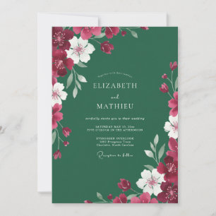 Emerald-Wein-Hochzeit bemalt Einladung