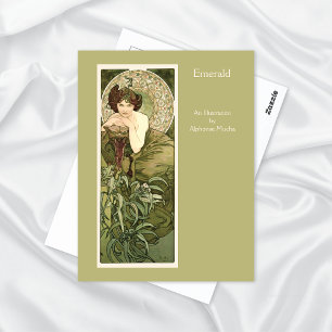 Emerald Wertvoll Stones Series Alphonse Mucha Postkarte
