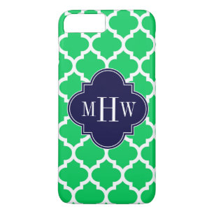 Emerald White Marokkaner #5 Navy 3 Initial Monogra Case-Mate iPhone Hülle