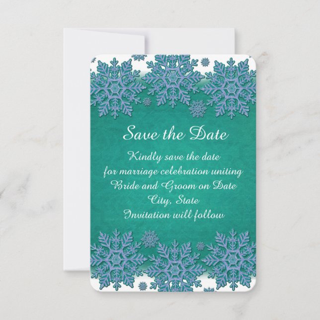 Emerald Winter Holiday Elegant Save the Date (Vorderseite)