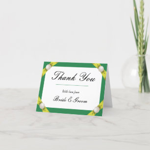 Emerald & Yellow Pearl Ribbon Wedding Vielen Dank Dankeskarte
