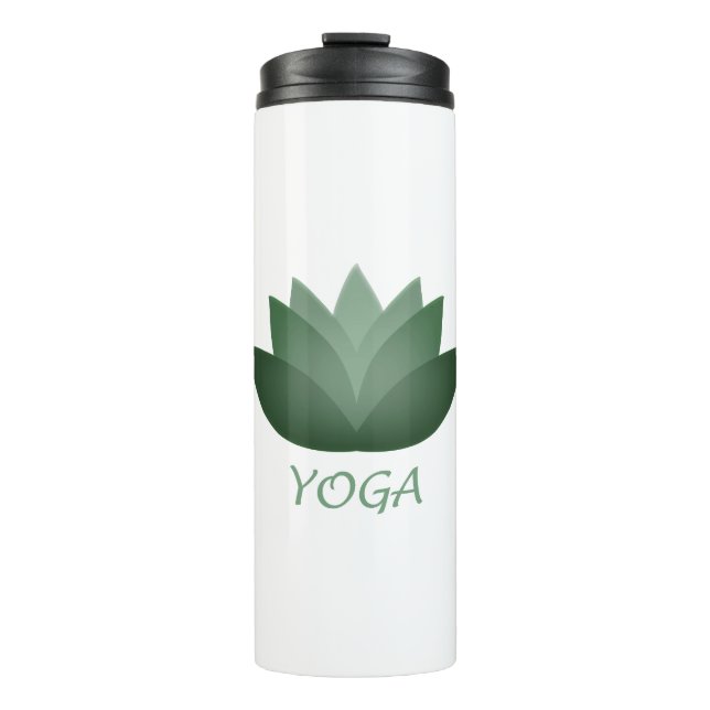 Emerald Yoga Lotus Blume Thermosbecher (Vorderseite)
