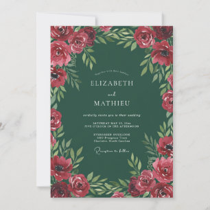 Emeraldrote Hochzeit mit Farbe Einladung