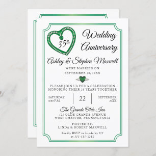 Emeralds Diamonds 35. Hochzeitstag Party Einladung