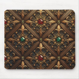 Emeralys und Rubine auf einem Verzierten Design Mousepad