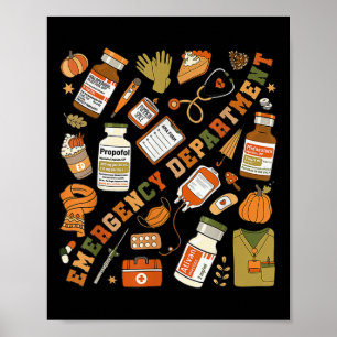 Emerge Department Halloween Er Nurse Emerg Poster
