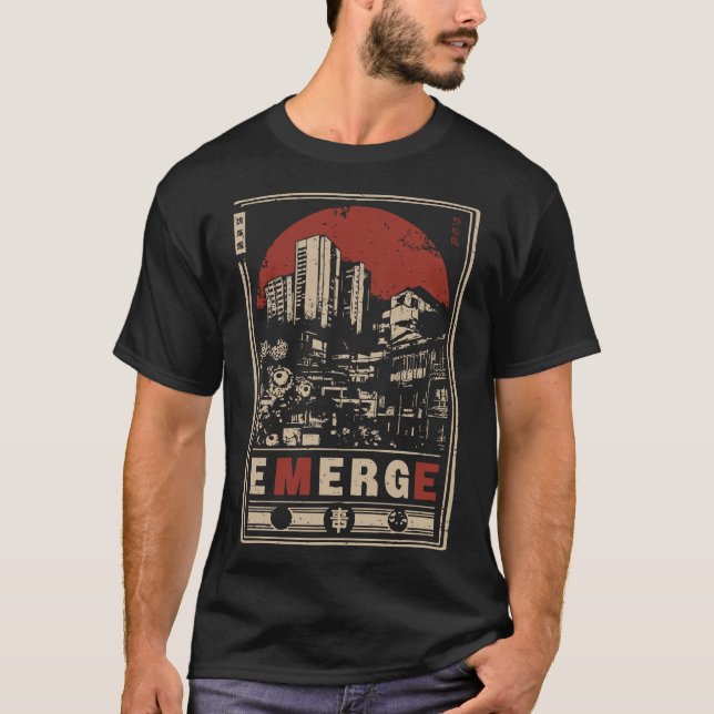 Emerge Dystopian Survival City Design T-Shirt (Vorderseite)