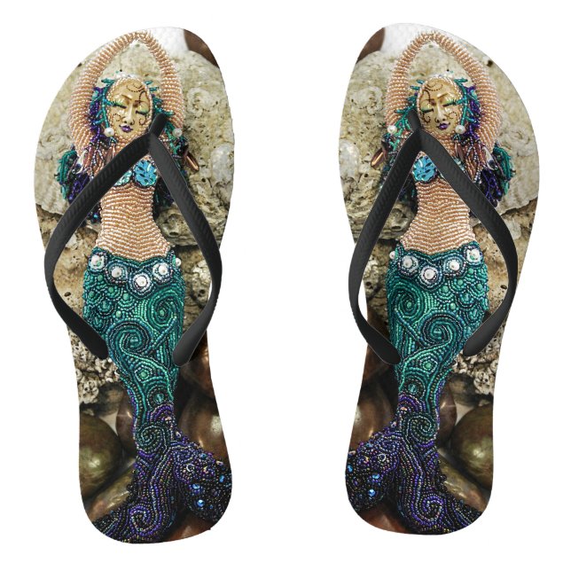 Emergen Sie die Mermaid Flip Flops (Fußbett)