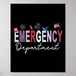 Emergency Department 4th Of July Usa Emergency Roo Poster