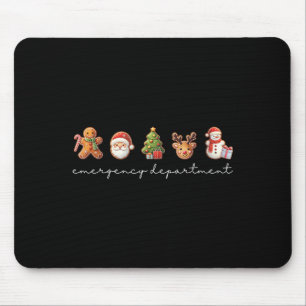 Emergency Department Christmas Ed Tech Nurse Merry Mousepad