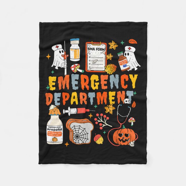 Emergency Department Funny Er Nurse Halloween Soky Fleecedecke (Vorderseite)