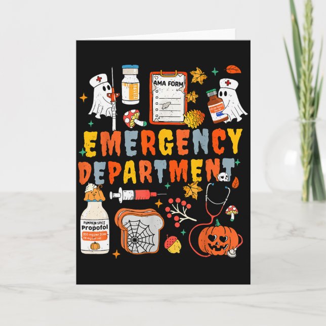 Emergency Department Funny Er Nurse Halloween Soky Karte (Vorderseite)