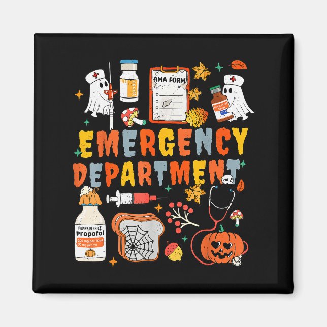Emergency Department Funny Er Nurse Halloween Soky Magnet (Vorne)
