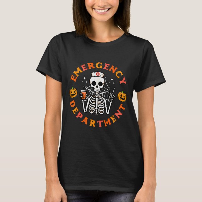 Emergency Department Funny Halloween Er Nurse Wome T-Shirt (Vorderseite)