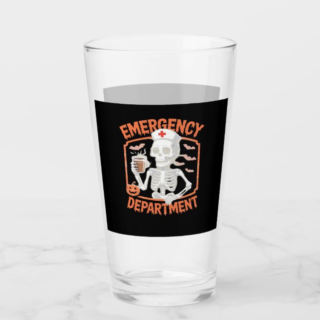 Emergency Department Funny Halloween Nurse Essenti Glas (Vorderseite)