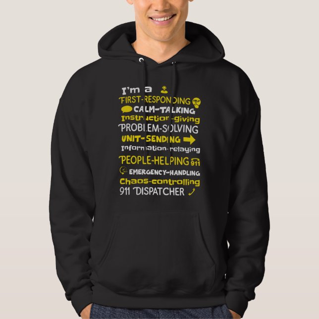 Emergency Dispatcher - Thin Yellow Line Dispatcher Hoodie (Vorderseite)