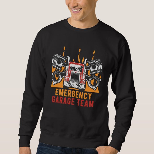 Emergency Garage Team Mechanic Friends Car Repair  Sweatshirt (Vorderseite)
