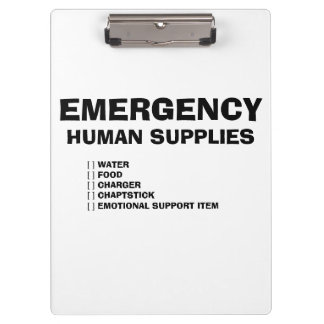 Emergency Human Supplies Klemmbrett