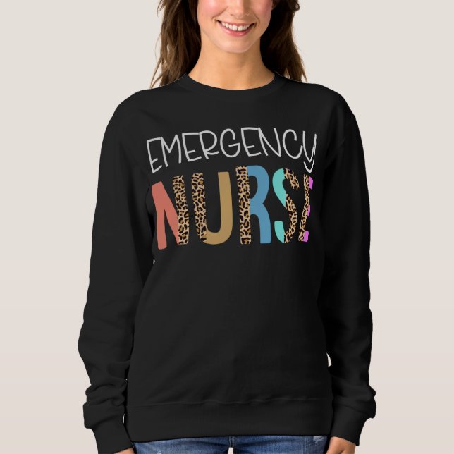 Emergency Nurse Bohemian Cheetah Leopard Print Pat Sweatshirt (Vorderseite)
