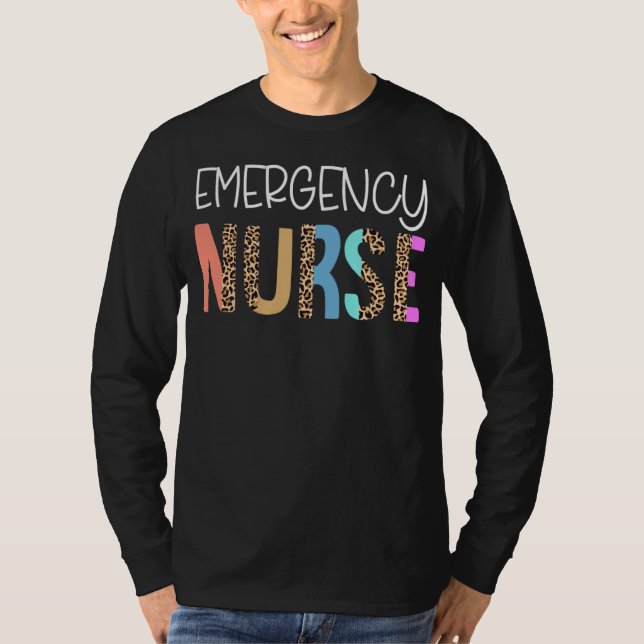 Emergency Nurse Bohemian Cheetah Leopard Print Pat T-Shirt (Vorderseite)