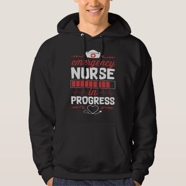 Emergency Nurse In Progress Nursing School Student Hoodie (Vorderseite)