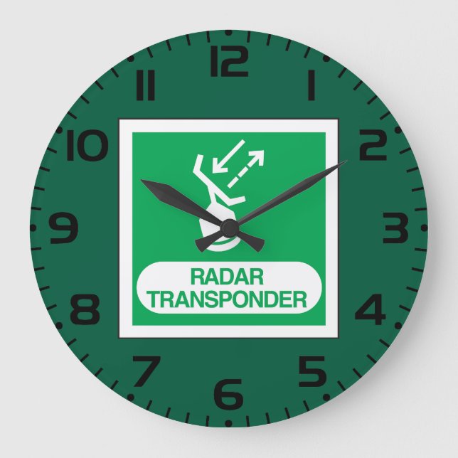 Emergency Radar Transponder Safety Sign Große Wanduhr (Vorderseite)