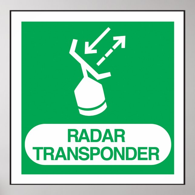 Emergency Radar Transponder Safety Sign Poster (Vorne)