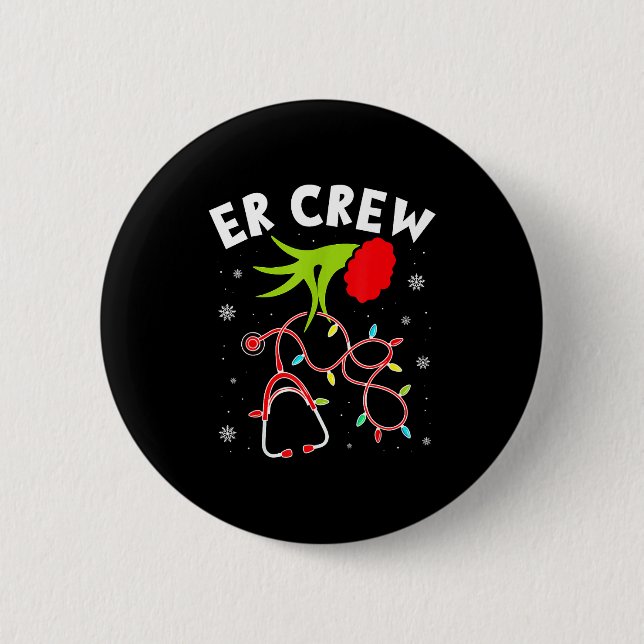 Emergency Room Christmas Er Crew Nurse Xmas Holida Button (Vorderseite)