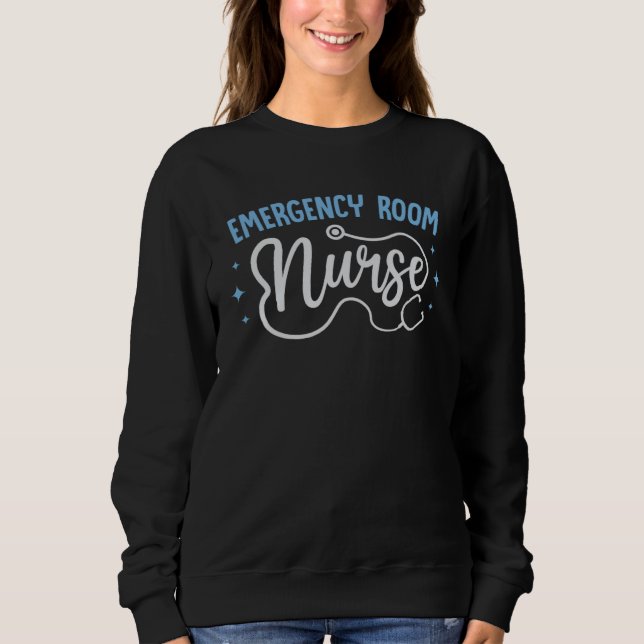 Emergency Room Nurse Stethoscope Nurse Student Gra Sweatshirt (Vorderseite)