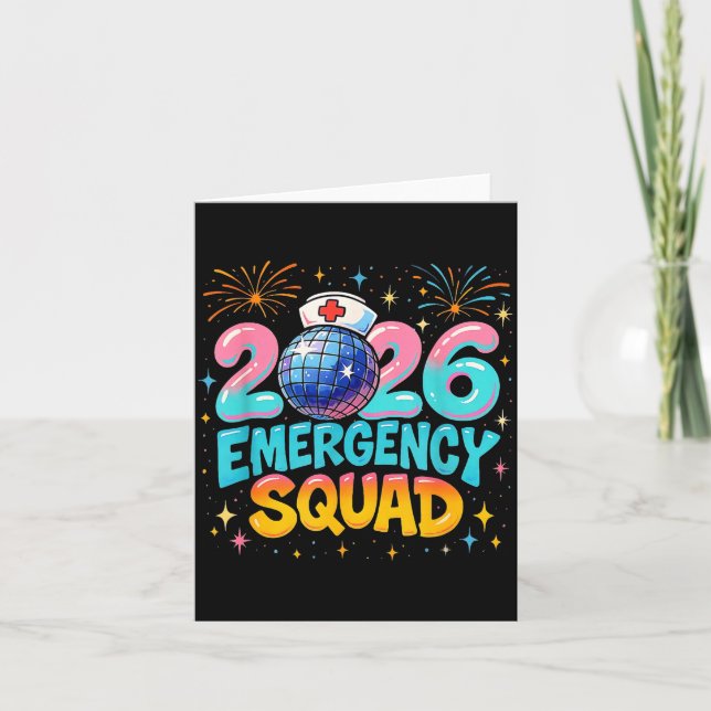 Emergency Squad New Year 2026 Medical Crew Nurse E Karte (Vorderseite)