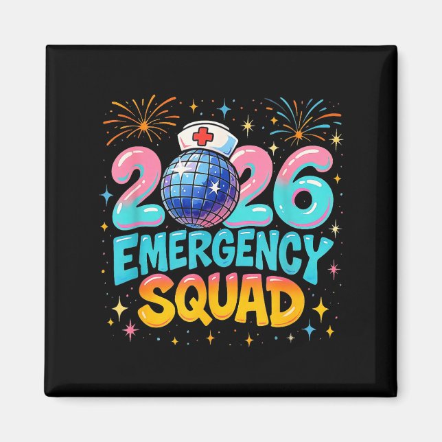 Emergency Squad New Year 2026 Medical Crew Nurse E Magnet (Vorne)