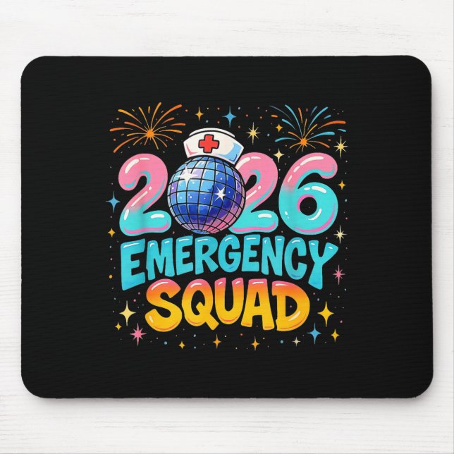 Emergency Squad New Year 2026 Medical Crew Nurse E Mousepad (Vorne)