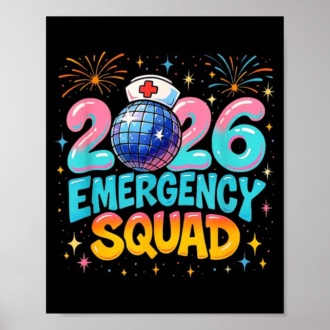 Emergency Squad New Year 2026 Medical Crew Nurse E Poster (Vorne)
