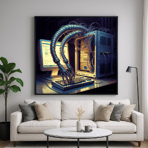 Emergent A.I. - Funny Satirisch Art Poster