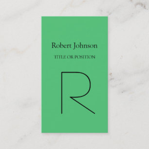 Emerle Green Black Monogram Schlicht Business Card Visitenkarte
