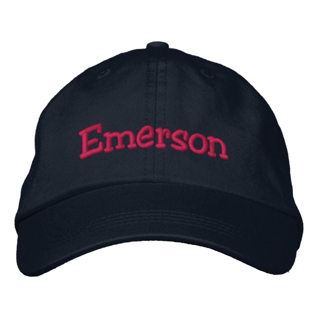 Emerson Embroidered Baseball Cap Navy Hot Pink Bestickte Kappe (Vorderseite)