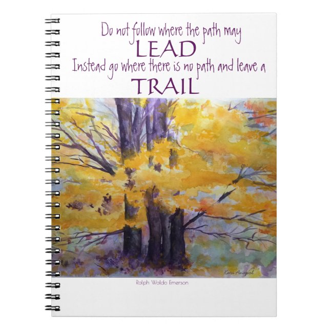 Emerson-Inspirations-Aquarell-Kunst-gewundenes Notizblock (Vorderseite)