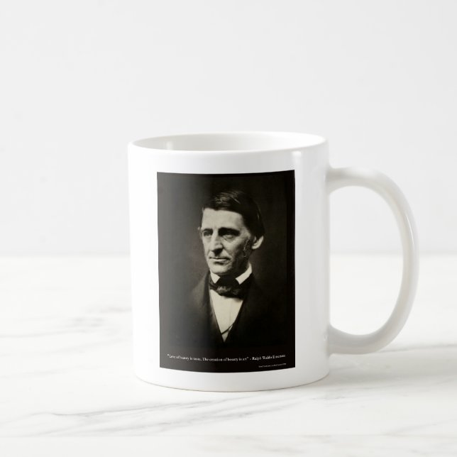 Emerson Liebe der Schönheit ist Geschmack Liebe Ge Kaffeetasse (Rechts)