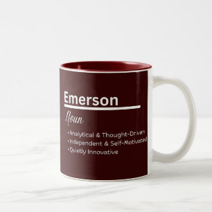 Emerson Mädchen Name Definition Personalisiert Zweifarbige Tasse