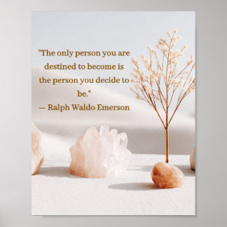 Emerson Mindset Zitat Poster mit Kristallen