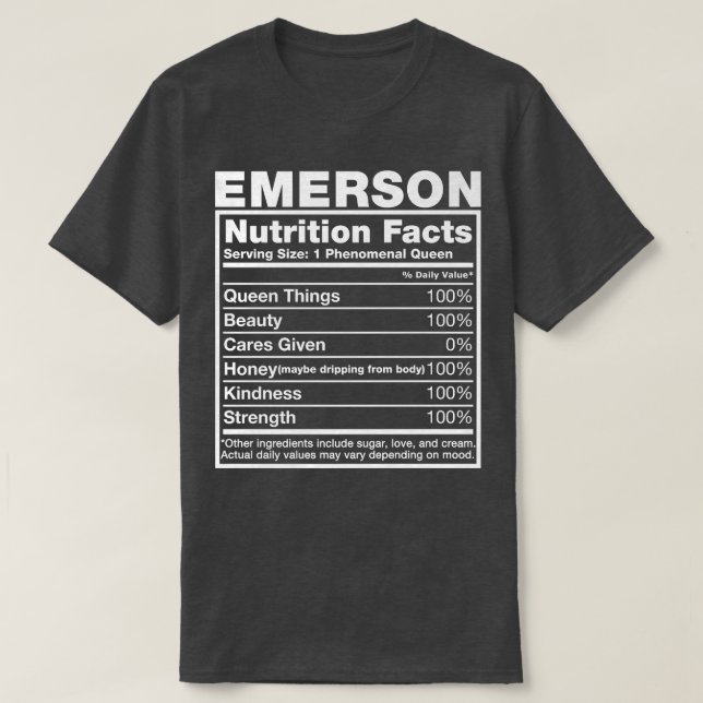 Emerson Nutrition FactsEmerson Name BirthdayPremiu T-Shirt (Design vorne)