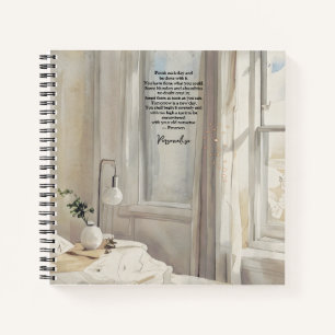 Emerson Quote Bedroom Window Decor Gray Journal Notizbuch