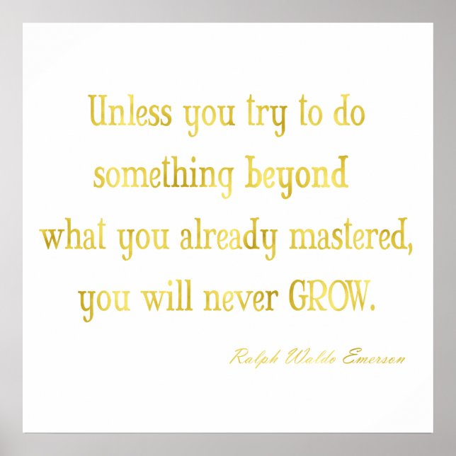 Emerson Quote Gold Imitate Glitzer Metallic Sequin Poster (Vorne)