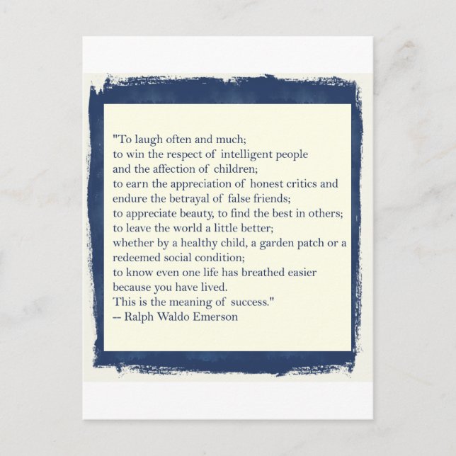 Emerson Quote Postkarte (Vorderseite)