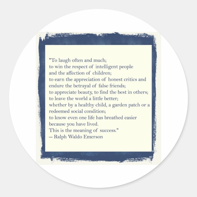 Emerson Quote Runder Aufkleber (Vorderseite)