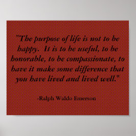 Emerson Zitat zum Leben, Inspiration Poster
